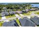 An eye-catching aerial view of a well-situated home in a Gathering-friendly neighborhood with mature landscaping at 17290 Hickory Wind Dr, Clermont, FL 34711