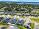 Expansive aerial shot of a home highlighting its manicured lawn, proximity to community amenities, and curb appeal at 17290 Hickory Wind Dr, Clermont, FL 34711