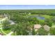 Stunning aerial view of a home nestled among lush trees and a serene lake creating a picturesque setting at 1785 Rushden Dr, Ocoee, FL 34761