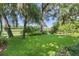 Spacious, well-maintained backyard with lush green grass, mature trees, and a charming fence line at 1785 Rushden Dr, Ocoee, FL 34761
