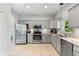 Bright kitchen featuring stainless steel appliances and light gray cabinetry at 1785 Rushden Dr, Ocoee, FL 34761