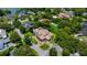 Aerial view of a luxury neighborhood with mature landscaping, a beautiful lake, and estate-sized homes at 2211 Azalea Pl, Winter Park, FL 32789