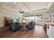 Comfortable living room with a fireplace and views of the water at 5005 Shore Side Dr, Lakeland, FL 33812