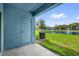 Outdoor patio overlooking the community pond and fountain at 517 Wilton Cir, Sanford, FL 32773