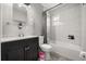 Updated bathroom featuring tiled shower, vanity, and modern fixtures at 600 Plum Ln, Altamonte Springs, FL 32701