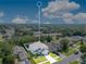 Aerial shot outlines the home's boundaries, showing its location and landscaping within the neighborhood at 9846 Palmetto Dunes Ct, Orlando, FL 32832