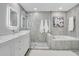 This bathroom features a walk-in shower and a luxurious soaking tub at 9846 Palmetto Dunes Ct, Orlando, FL 32832