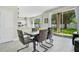 Open-concept dining area featuring a backyard view and modern decor at 9846 Palmetto Dunes Ct, Orlando, FL 32832