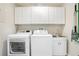 Efficient laundry room with modern white appliances, sink, and ample storage at 9846 Palmetto Dunes Ct, Orlando, FL 32832