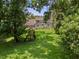 Backyard with a playground, framed by mature trees and lush greenery, perfect for Gathering fun at 2592 Westminster Ter, Oviedo, FL 32765