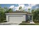 Charming single-story home featuring a large garage and well-maintained landscaping at 7412 Sandstone Dr, Groveland, FL 34736