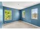 Sunlit bedroom with multiple windows and blue walls, offering a bright and airy feel at 1033 Sabine Pl, Kissimmee, FL 34759