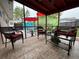 This patio features tile floors, wicker furniture, and a view of the backyard at 1310 Briarwood Ave, Deltona, FL 32725