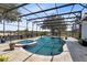 Screened pool area with a beautiful pool, spa and chairs to sit and enjoy the view at 3201 Dallas Blvd, Orlando, FL 32833