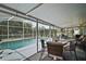 Screened in pool area featuring a seating area and view of the yard at 3271 Settlers Trl, St Cloud, FL 34772