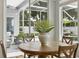 Cozy breakfast nook with a round wooden table and views of the backyard and pool area at 4825 Waterwitch Point Dr, Orlando, FL 32806