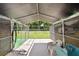 Covered dog run area featuring a chainlink fence, concrete base, and seating at 700 Old Geneva Rd, Geneva, FL 32732