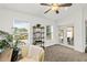 Office featuring a ceiling fan, natural light, and view of the outdoors at 139 Douglas St, Edgewater, FL 32141
