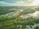 Scenic aerial view of the community near Hancock Lake, with lush greenery and residential area at 17426 Saw Palmetto Ave, Clermont, FL 34714