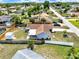 Bird's-eye view of home with a fenced backyard, shed and covered patio at 2375 Belen Dr, Deltona, FL 32738