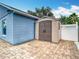 Backyard with a brick patio and shed at 2641 Delcrest Dr, Orlando, FL 32817
