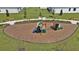 Aerial view of new community playground with a variety of play structures and safety mulch at 3031 Totem Rd, Eagle Lake, FL 33839