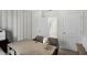 Office space with a globe, striped walls, two chairs and a view into an adjacent room at 3081 Viceroy Ct, Poinciana, FL 34759