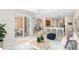 Open-concept living room flows to kitchen and dining area; featuring natural light, tile floor at 315 Belhaven Falls Dr, Ocoee, FL 34761