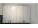 Kitchen cabinets offer ample storage space with their sleek design and complementary dark hardware at 506 Mirasol Cir # 202, Celebration, FL 34747