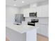 Bright, modern kitchen with stainless steel appliances, white cabinets, and a large island at 6331 Breeze Filled Ln, Winter Garden, FL 34787