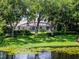 Beautiful backyard view of a screened-in pool home, and lush landscaping at 8625 Vista Point Cv, Orlando, FL 32836