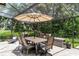 Outdoor dining area with seating for six under a screened enclosure at 8625 Vista Point Cv, Orlando, FL 32836