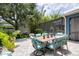 Covered patio area with views of the yard, a seating area, and a large table at 11850 Sheltering Pine Dr, Orlando, FL 32836