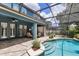 A refreshing screened-in pool offers a relaxing backyard oasis, with views of the lanai seating area at 11850 Sheltering Pine Dr, Orlando, FL 32836