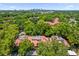 Aerial view of community with tile roofs surrounded by lush trees, with city skyline in distance at 1217 Salerno Ct # 1217, Orlando, FL 32806