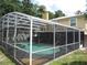 Relax in this screened-in pool and enjoy the backyard views and built-in hot tub at 1420 Center St, Ocoee, FL 34761