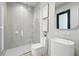 Contemporary bathroom featuring a sleek glass-enclosed shower, modern toilet, and unique vessel sink for a spa-like feel at 1742 Temple Dr, Winter Park, FL 32789