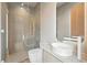 Modern bathroom features a glass-enclosed shower, sleek vanity, and minimalist design at 1742 Temple Dr, Winter Park, FL 32789
