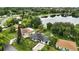 Drone shot showcases houses near a pond and a private backyard. A lovely spot to call home! at 2154 Lake Christie Dr, Orlando, FL 32809