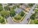 An aerial view shows home with lush tree coverage around the property and neighborhood at 2674 Sugar Pine Run, Oviedo, FL 32765
