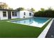 Exterior backyard pool surrounded by artificial turf at 319 Halsey St, Orlando, FL 32839