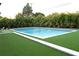 Backyard pool with putting green and surrounding shrubbery at 319 Halsey St, Orlando, FL 32839