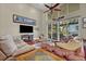 Elegant living room featuring hardwood floors, high ceilings, large windows and comfortable seating at 419 Whitcomb Dr, Geneva, FL 32732