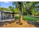 Expansive backyard featuring a screened-in porch and mature trees, perfect for outdoor living at 461 Brentwood Dr, Daytona Beach, FL 32117