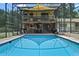 Outdoor entertainment area with a refreshing pool and a spacious screened enclosure at 546 Winona Dr, Geneva, FL 32732