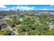 Aerial view of the property near the city skyline surrounded by lush, mature trees at 1600 Dauphin Ln, Orlando, FL 32803
