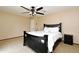 Comfortable bedroom with a ceiling fan, neutral walls, and carpet flooring at 173 Tollgate Br, Longwood, FL 32750