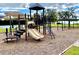 Community playground with a slide and play structure, set on a mulched area with grass at 1813 Glenbay Ct, Windermere, FL 34786
