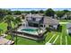 Backyard featuring a private pool, covered patio, and lush landscaping, perfect for outdoor enjoyment at 3604 Shell Cove Ln, Orlando, FL 32817