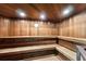Unwind in this wood-lined sauna, with tiered seating for relaxation and a tranquil escape from the everyday at 4 Oceans West Blvd # 502D, Daytona Beach Shores, FL 32118